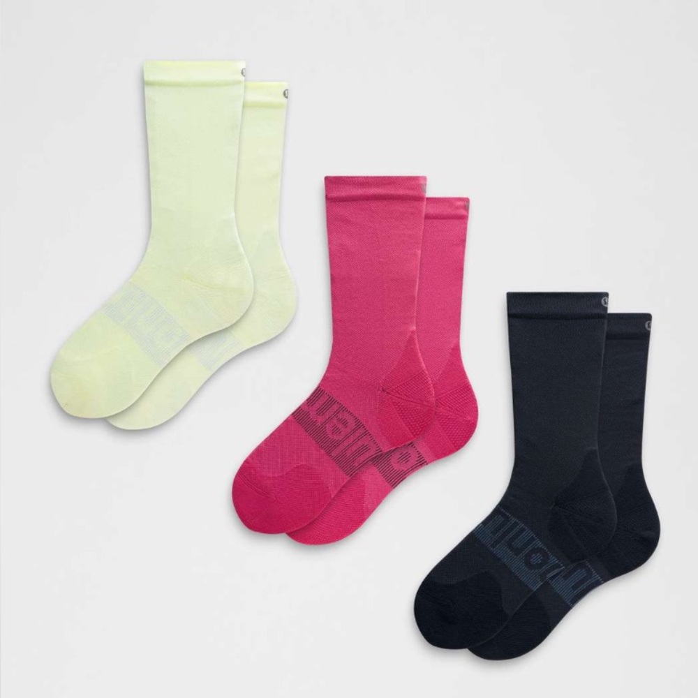Lululemon Power Stride Socks, RBCO/ELIX/TRNV, Size Medium